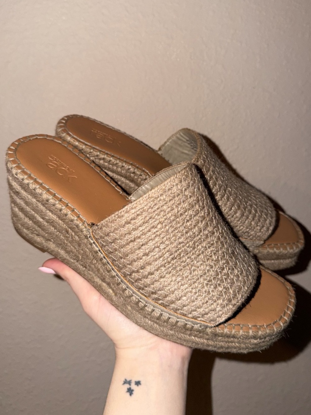 Cream Espadrille Wedge Sandals